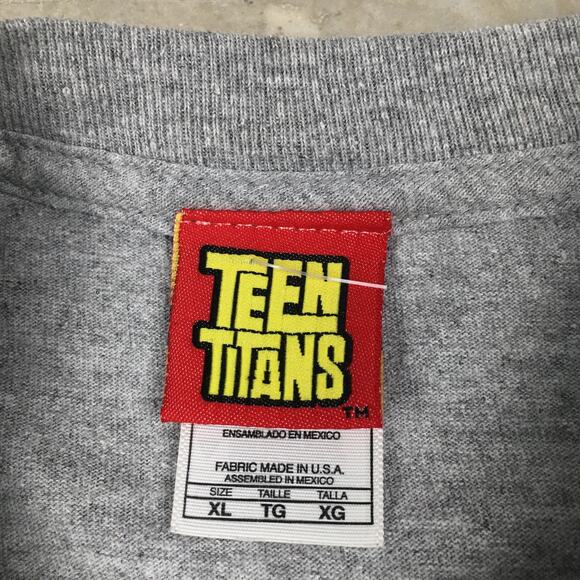 Vintage 2005 Teen Titans Graphic T Shirt Cartoon DC Comics Tee TV Movie Y2K Gray - Picture 6 of 15